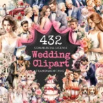 Wedding Watercolor Clipart Bundle - 428+ transparent PNG, Marriage illustrations, Cute engagement graphics, Commercial use, Digital download