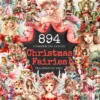 Christmas Fairies Watercolor Clipart Bundle - 890+ transparent PNG, Enchanting holiday graphics, Magic png, Commercial use, Digital download