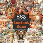 Ancient Rome Watercolor Clipart Bundle - 860+ transparent PNG, Classical empire graphics, Ancient roman, Commercial use, Digital download