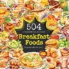 Breakfast Foods Watercolor Clipart Bundle - 500+ transparent PNG, Breakfast plate graphics, Early meal png, Commercial use, Digital download