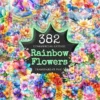 Rainbow Flowers Watercolor Clipart Bundle - 380+ transparent PNG, Vibrant flower graphics, Blossom png, Commercial use, Digital download