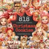 Christmas Cookies Watercolor Clipart Bundle - 815+ transparent PNG, Holiday cookie graphics, Festive baking, Commercial use,Digital download