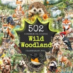 Wild Woodland Watercolor Clipart Bundle - 500+ transparent PNG, Woodland creature graphics, Nature images, Commercial use, Digital download