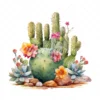 20 High-Quality Desert Cacti Clipart - Desert cacti digital watercolor JPG instant download for commercial use - Digital download