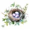 20 High-Quality Bird Nest Clipart - Bird nest digital watercolor JPG instant download for commercial use - Digital download