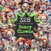 Scary Clowns Watercolor Clipart Bundle - 325+ transparent PNG, Creepy halloween graphics, Spooky clown art, Commercial use, Digital download