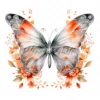 20 High-Quality Orange Silver Butterfly Clipart - Butterfly digital watercolor JPG instant download for commercial use - Digital download