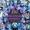 Celestial Animals Watercolor Clipart Bundle - 225+ transparent PNG, Cosmic animal graphics, Galactic art, Commercial use, Digital download