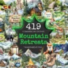 Mountain Retreats Watercolor Clipart Bundle - 415+ transparent PNG, Tranquil nature scenes, Rustic cabin png,Commercial use,Digital download