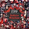 Gothic Witches Watercolor Clipart Bundle - 295+ transparent PNG, Fantasy fairytale graphics, Enchanting png, Commercial use,Digital download