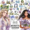 Monet's Garden Watercolor Clipart Set - 550+ transparent PNG, Spring garden graphics, Romantic florals art, Commercial use, Digital download