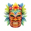 20 High-Quality Tiki Mask Clipart - Tiki mask digital watercolor JPG instant download for commercial use - Digital download