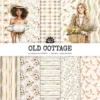 Old Cottage Seamless Patterns, Cottage flowers JPEG, Cottagecore seamless pattern, Floral rustic repeating pattern, Digital scrapbook paper