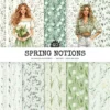 Spring Notions Seamless Patterns, Floral season JPEG, Cute springtime pattern, Meadow flowers repeating pattern, Digital scrapbook paper