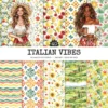 Italian Vibes Seamless Patterns, Mediterranean summer JPEG, Lemon motifs pattern, Italian tiles repeating pattern, Digital scrapbook paper