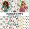 Moroccan Escape Seamless Patterns, Middle eastern JPEG, Floral pattern, Pampas, Moroccan tiles repeating pattern, Digital scrapbook paper