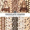 Chocolate Heaven Seamless Patterns, Chocolate Delights JPEG, Sweets pattern, Cupcake, Pastries repeating pattern, Digital scrapbook paper