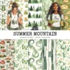 Summer Mountain Seamless Patterns, Mountain flowers JPEG, Pine forest pattern, Meadow, Alpine repeating pattern, Digital scrapbook paper