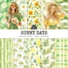 Sunny Days Seamless Patterns, Sunflower summer JPEG, Gingham pattern, Floral summer, Cozy summer repeating pattern, Digital scrapbook paper