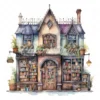 20 High-Quality Gothic Bookshop Clipart - Gothic bookshop digital watercolor JPG instant download for commercial use - Digital download