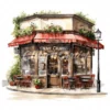 22 High-Quality Cafe Storefronts Clipart - Cafe storefronts digital watercolor JPG instant download for commercial use - Digital download