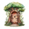 21 High-Quality Forest Fairy Doors Clipart - Forest fairy door digital watercolor JPG instant download for commercial use - Digital download