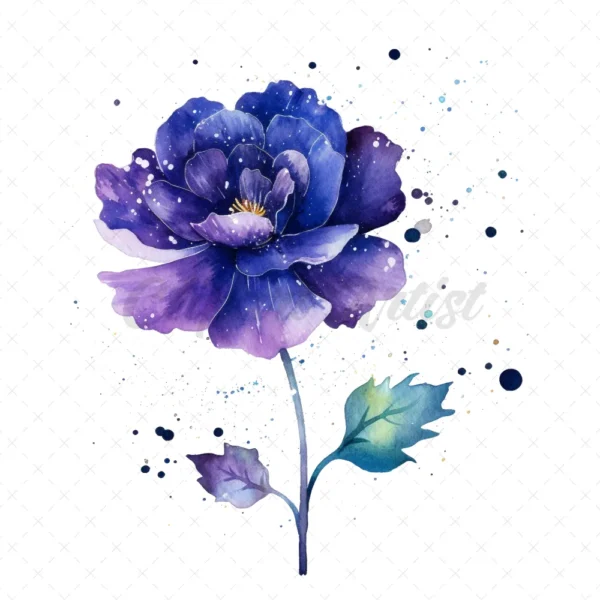 19 High-Quality Galaxy Flowers Clipart - Galaxy flowers digital watercolor JPG instant download for commercial use - Digital download