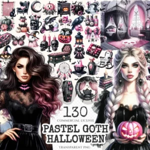 Pastel Goth Halloween Clipart Set - 125+ transparent PNG, Haunted gothic graphics, Creepy pumpkins images, Commercial use, Digital download This set includes: • 125+ individual files (Transparent PNG files, 4096 x 4096 pixels) • Instant digital download - no physical product will be shipped License: When you acquire products from ClipartArtist, you are consenting to our terms of use, which grant you the freedom to utilize them for both personal and commercial purposes. Welcome to the world of artistry and inspiration, where creativity knows no bounds. Our "Watercolor Clipart" collection offers you a treasure trove of digital masterpieces that are ready to breathe life into your creative projects. In this collection, These versatile digital assets can be seamlessly integrated into a wide range of creative and commercial applications. Elevate Your Graphic Design Projects: For graphic designers, our watercolor clipart is a game-changer. Add a touch of elegance and artistry to your designs for posters, flyers, brochures, and advertisements. The harmonious blend of watercolor aesthetics and striking imagery will captivate your audience and make your designs truly stand out. Web Design that Dazzles: Web designers, rejoice! Our watercolor clipart is the perfect ingredient to create visually appealing and engaging web layouts. Whether it's website backgrounds, icons, or buttons, these watercolor elements will infuse your web pages with an artistic allure that leaves a lasting impression. Printed Materials with a Touch of Artistry: Printed materials come to life with our watercolor clipart. Craft beautiful greeting cards, wedding invitations, stationery, and packaging designs that exude elegance and sophistication. These digital assets provide endless possibilities for personalization and creativity. Digital Artistry Unleashed: Calling all digital artists! Our watercolor clipart collection is your canvas. Explore the world of digital art with these high-resolution transparent PNG images, which allow you to create stunning digital paintings and illustrations. Experiment with different textures, styles, and emotions, all with the fluidity and charm of watercolors. Scrapbooking Bliss: Scrapbook enthusiasts, get ready to elevate your craft. Our watercolor clipart adds a touch of magic to your scrapbook pages. Whether you're preserving cherished memories or telling a unique story, these digital elements will make your layouts captivating and unforgettable. DIY Crafts and Personalized Treasures: Unleash your creativity with DIY crafts. Use our watercolor clipart to customize handmade gifts, home decor items, and craft projects. Infuse each creation with artistic flair and a personal touch that sets it apart. Captivate Social Media Audiences: In the world of social media, attention is everything. Make your posts, stories, and profile pictures stand out with the help of our watercolor clipart. These digital assets convey specific themes, moods, or aesthetics that captivate your audience and keep them engaged. Children's Illustrations that Spark Imagination: For children's book illustrators and authors, our watercolor clipart is a dream come true. Create vibrant and whimsical illustrations that ignite young imaginations. The gentle, dreamy quality of watercolors brings stories to life in a magical way. Enhance Your Blog and Content: Bloggers and content creators, take note! Our watercolor clipart enhances the visual appeal of your content. Whether you're writing blog posts, articles, or social media content, these digital assets make your content more eye-catching and shareable. Empower Learning with Creative Educational Materials: Educators and teachers, we've got you covered. Design visually appealing educational materials, presentations, and classroom resources that make learning enjoyable and memorable for students. Our watercolor clipart adds a touch of creativity to the learning experience. Textile and Fabric Design: Where Art Meets Fashion: Fashion designers and textile artists, discover the beauty of watercolor patterns and motifs. Use our watercolor clipart to create clothing, textiles, and fabric prints that are truly works of art. Elevate your fashion collections with these unique and artistic designs. Unforgettable Product Branding: Business owners, make a lasting impression with watercolor branding. Incorporate our watercolor clipart into your branding materials, including logos, product packaging, and promotional materials. It communicates a sense of creativity and artistic beauty that resonates with your audience. Promote Environmental Awareness with Nature Campaigns: Advocate for the environment and nature with our watercolor clipart. Convey the beauty of nature and promote sustainability through visually striking campaigns and materials. Our digital assets add a touch of artistic charm to your message. Event Decor That Wows: Event planners and decorators, add an elegant and artistic touch to your events. Whether it's invitations, banners, or table settings, our watercolor clipart creates a memorable atmosphere that leaves a lasting impression on guests. Unleash Personalization and Customization: Indulge in personalization and customization like never before. Use our watercolor clipart to create one-of-a-kind items, from phone cases to mugs and apparel. Each piece becomes a canvas for your creativity. Fuel Artistic Projects: Artists and creatives, embrace our watercolor clipart in your projects. From digital illustrations to mixed media artworks, these digital assets serve as a wellspring of inspiration. Add depth and character to your artistic endeavors with watercolor aesthetics. Dominate Digital Marketing: Digital marketers, elevate your campaigns with watercolor visuals. Craft eye-catching ads, social media posts, and email newsletters that capture your audience's attention and convey your brand's unique aesthetics. Fashion Forward with T-shirt and Merchandise Design: Fashion brands and online stores, it's time to stand out. Design unique t-shirts and merchandise featuring watercolor graphics. Create fashion statements that are as artistic as they are fashionable. Interior Decor Where Art Meets Home: Transform homes and commercial spaces with custom artwork and prints. Our watercolor clipart brings an artistic touch to interior decor that captivates and inspires. Elegant Invitations and Announcements: Design elegant and personalized invitations, announcements, and event materials with our watercolor clipart. Each piece becomes a work of art that sets the tone for memorable occasions. Photography Editing with Artistry: Enhance and customize your photographs with watercolor overlays and textures. Give your photos a distinct and artistic look that stands out from the ordinary. Memorable Packaging Design: Elevate your product packaging with watercolor graphics that create a memorable and visually appealing brand image. Leave a lasting impression on your customers. Digital Scrapbooking: A Modern Twist on Tradition: Bring a modern twist to the tradition of scrapbooking with our digital watercolor clipart. Create captivating digital scrapbook layouts that preserve memories in an artistic format. Fine Artistry Redefined: Artists, incorporate our watercolor clipart into your fine art projects. Use them in mixed media pieces and traditional watercolor paintings to add depth and texture that redefine the boundaries of fine art. Typography and Lettering Masterpieces: Combine watercolor clipart with hand-lettered typography to create custom logos, quotes, and artwork. Craft typographic masterpieces that are as unique as they are beautiful. At ClipartArtist, we're dedicated to fueling your creative passions. Our "Watercolor Clipart" collection is a testament to artistry, versatility, and the boundless possibilities of creativity. Download now and immerse yourself in the world of watercolor wonders! USAGE TERMS: Your purchase signifies your agreement to the following terms: ❌ Prohibited Actions: Redistribution or resale in its original form is not allowed. ✅ Permitted Actions: • These items can be used for both personal and commercial purposes. • They are suitable for use with Print-on-demand services, even without alterations. • Printing on physical products like mugs, decals, prints, and more is permitted. • Please note that variations in color may occur due to differences in monitors and printers. The ultimate print quality depends on your specific printer and the type of paper used. To ensure a satisfactory result when printing on clothing, we recommend conducting a swatch test.