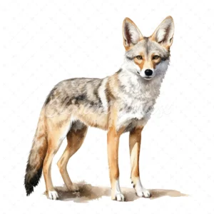 20 High-Quality Black-Backed Jackal Clipart - Backed Jackal digital watercolor JPG instant download for commercial use - Digital download