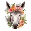 20 High-Quality Floral Donkey Clipart - Floral donkey digital watercolor JPG instant download for commercial use - Digital download