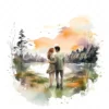 20 High-Quality Loving Couple Clipart - Loving couple digital watercolor JPG instant download for commercial use - Digital download