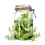 20 High-Quality Herbs Jar Clipart - Herbs jar digital watercolor JPG instant download for commercial use - Digital download