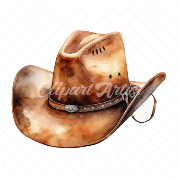 20 High-Quality Cowboy Hat Clipart - Cowboy hat digital watercolor JPG instant download for commercial use - Digital download