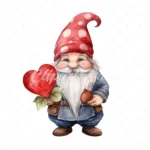 20 High-Quality Gnomes Heart Clipart - Gnomes heart digital watercolor JPG instant download for commercial use - Digital download