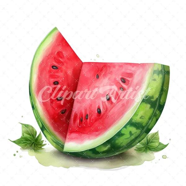 20 High-Quality Watermelon Clipart - Watermelon digital watercolor JPG instant download for commercial use - Digital download