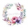 20 High-Quality Floral Wreaths Clipart - Floral Wreath digital watercolor JPG instant download for commercial use - Digital download
