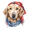 20 High-Quality Golden Retriever with Bandana Clipart - Dogs digital watercolor JPG instant download for commercial use - Digital download