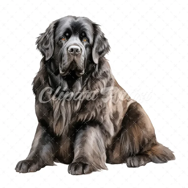 20 High-Quality Newfoundland Clipart - Newfoundland digital watercolor JPG instant download for commercial use - Digital download