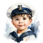 20 High-Quality Sailor Boy Clipart - Sailor boy digital watercolor JPG instant download for commercial use - Digital download