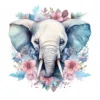 20 High-Quality Floral Cute Elephants Clipart - Cute elephants digital watercolor JPG instant download for commercial use - Digital download