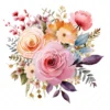 20 High-Quality Flower Bouquet Clipart - Flower bouquet digital watercolor JPG instant download for commercial use - Digital download