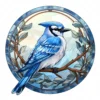20 High-Quality Blue Jay Stained Glass Clipart - Blue jay digital watercolor JPG instant download for commercial use - Digital download