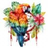 20 High-Quality Parrot With Dreamcatcher Clipart - Parrot digital watercolor JPG instant download for commercial use - Digital download