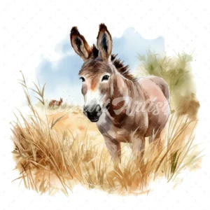 19 High-Quality Donkey Clipart - Donkey digital watercolor JPG instant download for commercial use - Digital download