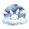 20 High-Quality Sleeping Bunny Clipart - Sleeping bunny digital watercolor JPG instant download for commercial use - Digital download
