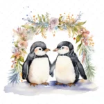 20 High-Quality Happy Penguin Friends Clipart - Penguin friend digital watercolor JPG instant download for commercial use - Digital download