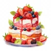 20 High-Quality Birthday Fruit Cake Clipart - Fruit cake digital watercolor JPG instant download for commercial use - Digital download