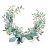 20 High-Quality Eucalyptus Wreath Clipart - Eucalyptus wreath digital watercolor JPG instant download for commercial use - Digital download