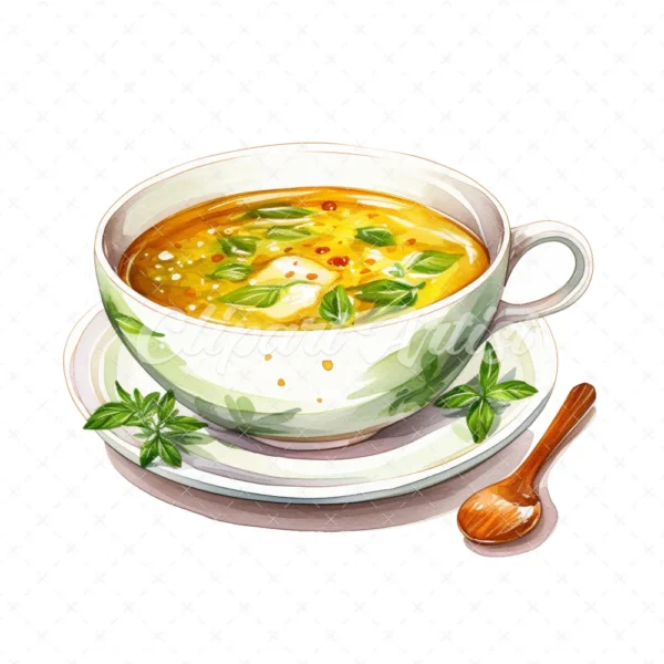 20 High-Quality Soup Clipart - Soup digital watercolor JPG instant download for commercial use - Digital download