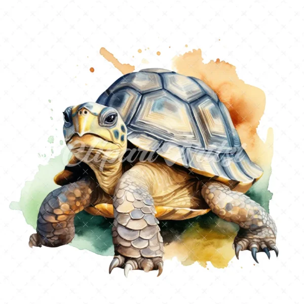 20 High-Quality Cute Tortoise Clipart - Cute tortoise digital watercolor JPG instant download for commercial use - Digital download